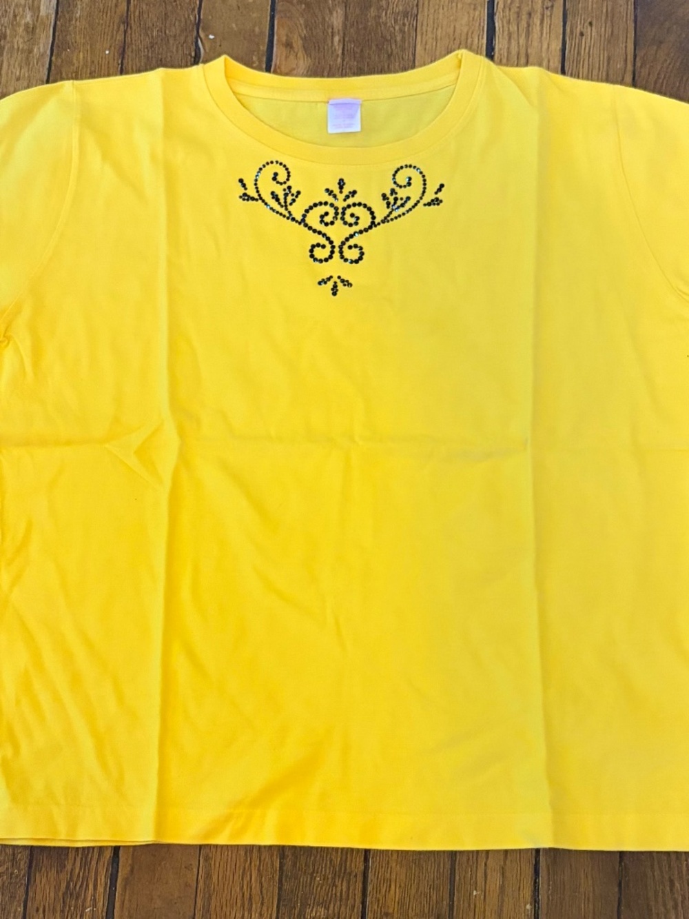 Bright yellow Swarovski T-shirt